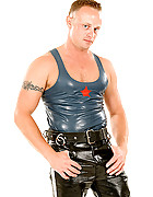 Tight muscles in shiny rubber